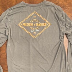 Southern Marsh Gray Long Sleeve Tee with Graphic Design